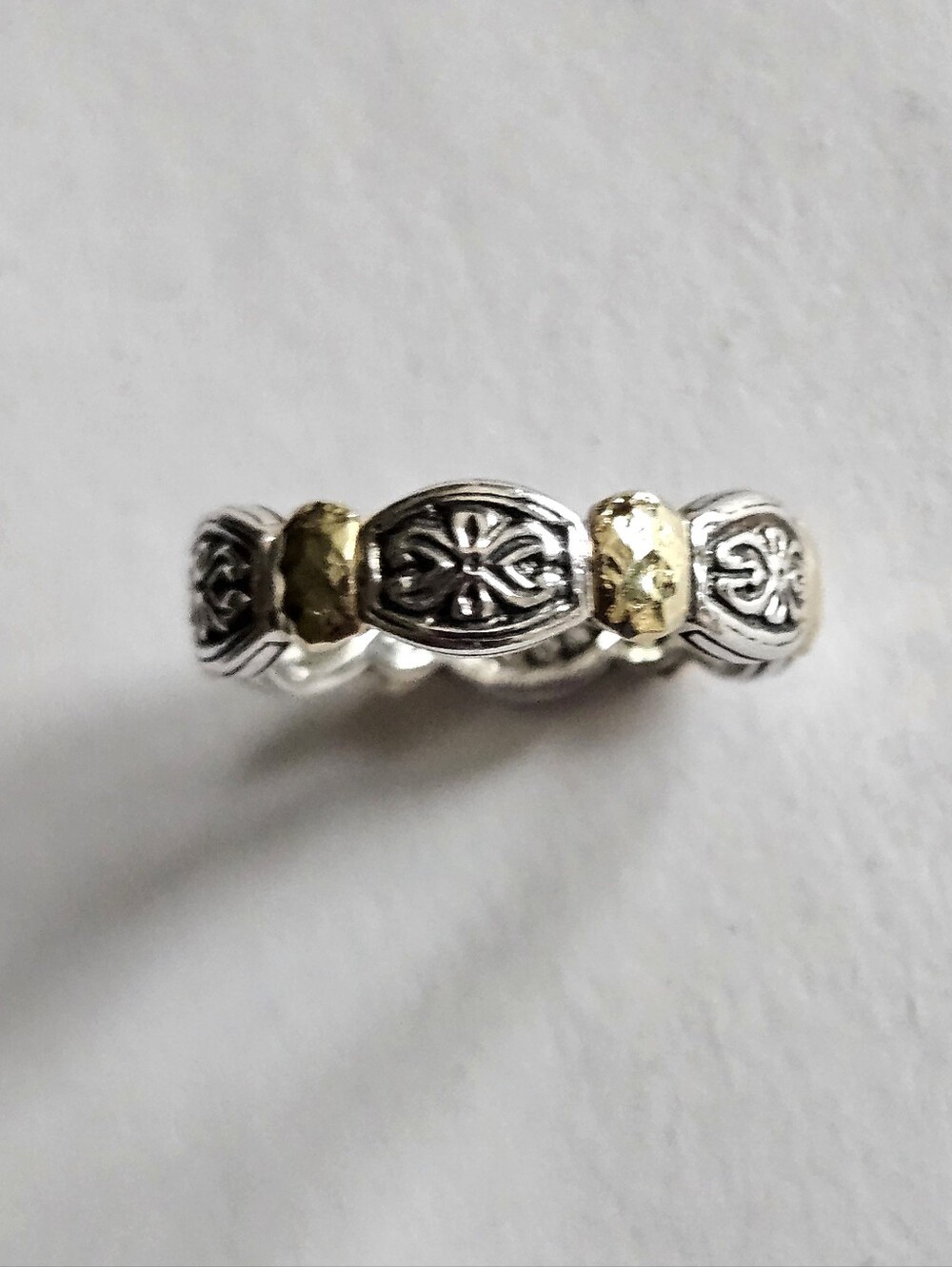 Konstantino Silver and Gold Band Ring